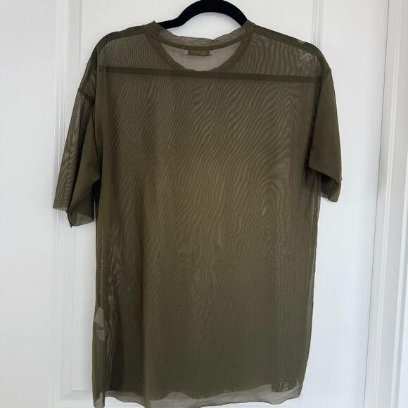 ZARA | Mesh Tee in Olive Green - Picture 5 of 7